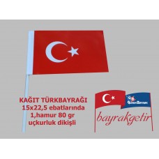 15x22,5 kağıt sopalı Türk bayrağı